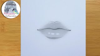 Easy way to draw Realistic Lips -  Pencil Sketch for beginners  #Creative #art #Satisfying #Shorts