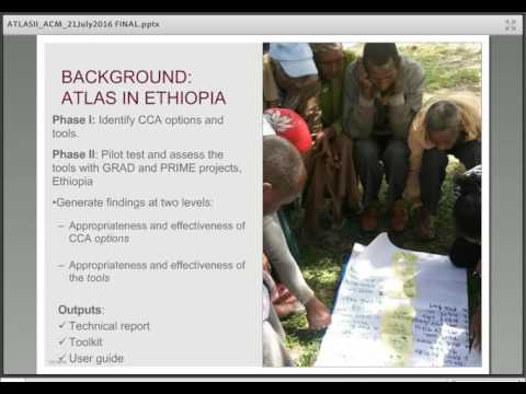 Analyzing & Evaluating CCA Options: Findings & Methodology from a USAID Pilot Study in Ethiopia Analyzing & Evaluating CCA Options: Findings & Methodology from a USAID Pilot Study in Ethiopia