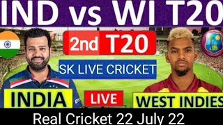 🔴LIVE : India vs West Indies Live || T20 match || 2nd T20