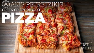 Greek Crispy Phyllo Pizza | Akis Petretzikis