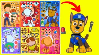 PAW Patrol DIY Make a Face Stickers Activity with Chase, Marshall, Skye #pawpatrol