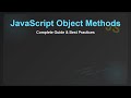 JavaScript Object Methods: A Beginner's Guide with Examples
