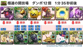 【パズドラ】極練の闘技場！周回パーティを公開③（議事録）（約1分35秒※落ちコンに依存する）（ゲルググ2体）（ダンジョンボーナス12個）#パズドラ #極練の闘技場 #ランク上げ