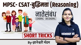 नातेसंबंध ( Coading-Decoding) CSAT-reasoning UPSC/MPSC राज्यसेवा व कम्बाइन -by Dhaneshwari Mam