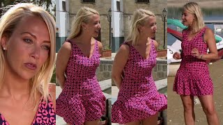 Laura Hamilton-Pink Low Cut Mini Dress Stunning HD