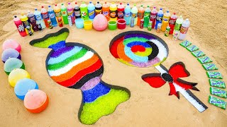 How to make Rainbow Candy with Orbeez, Balloons Soda, Coca Cola, Schweppes, Pepsi, Fanta and Mentos