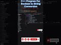 program of boolean to string conversion in C++ | #shorts #ytshorts #youtubeshorts #ai #trending