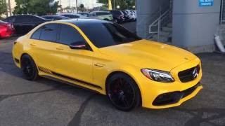 LOUD !!! YELLOW Mercedes C63 AMG