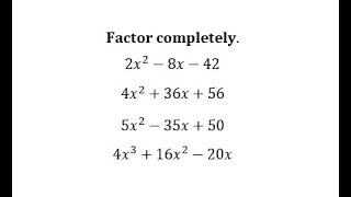 Factoring Trinomials with Common Factors (Form a(x+b)(x+c))