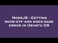 NodeJS : Getting node-gyp and node-sass error in Ubuntu OS