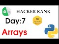 hacker rank day 7 solution with python || arrays in python ||30 days of code || hyena academy