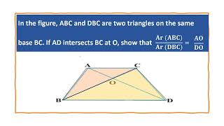 the following figure, ABC and DBC are two triangles on the same base BC. If AD intersects BC