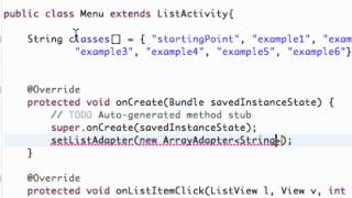 Android Programming Setting up an ArrayAdapter