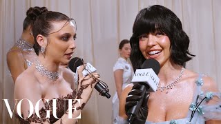 Sydney Sweeney's Stunning Black Wig & Miu Miu Dress | Met Gala 2024 With Emma Chamberlain | Vogue
