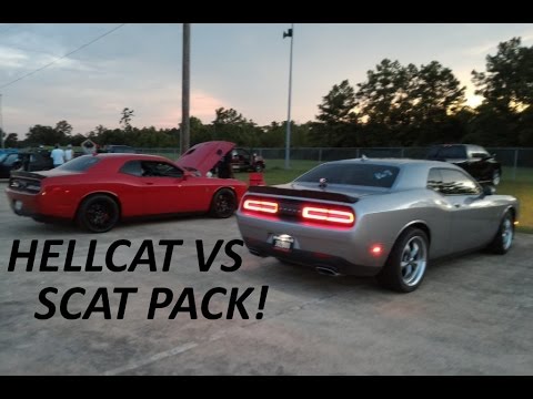 2015 Hellcat VS Scat Pack - 1/8 Mile 2 Runs - YouTube