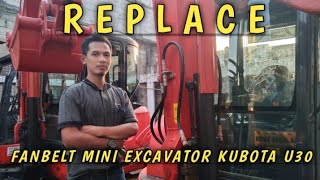 Replace Fanbelt Miniexcavator kubota U 30