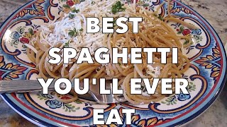 The BEST Myzithra and Browned Butter Spaghetti inspired by The Old Spaghetti Factory