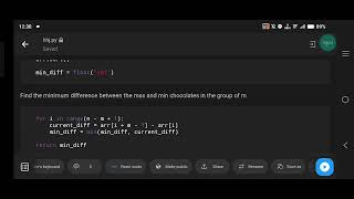 Chocolate Distribution Problem Solution | Minimize Difference in Python