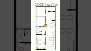 25X55 House Plan, 1375 sq.ft. home, 25x55  #shorts #interiordesign  #short #viral #home