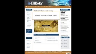 WorldCat Quick Tutorial Video