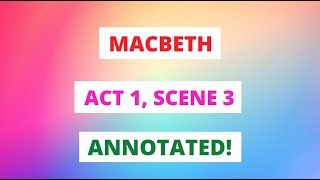 'Macbeth' by William Shakespeare: Act 1, Scene 3 GCSE Annotations In 60 Seconds! #shorts