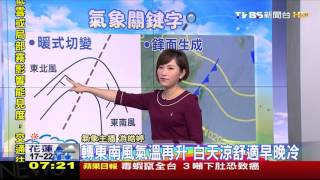 【TVBS】華南雲系移入有局部雨　白天涼到舒適早晚仍冷