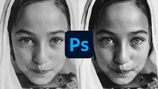 【Photoshop】肖像写真を印象的なモノクロにする | フォトショップ