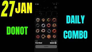 Donot Combo Today | Donut Combo Today | Donot Daily Combo 27 January | Donut Daily Combo | Donut