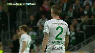 Nära 1-0 till Hammarby - Saevarssons inlägg går i ribban - TV4 Sport