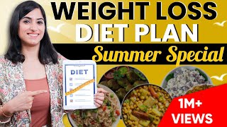 WEIGHT LOSS DIET PLAN FOR SUMMERS (in Hindi) | Upto 5 Kg Fat Loss | By GunjanShouts