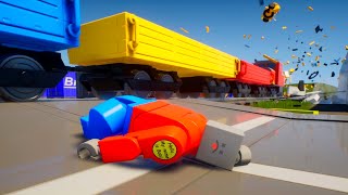 BOB try Stop the Train - Unstoppable Smasher Massive LEGO Train Wrecks -  Brick Rigs