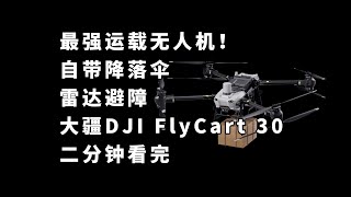 最强运载无人机！大疆DJI FlyCart 30发布 自带降落伞 雷达避障 二分钟看完