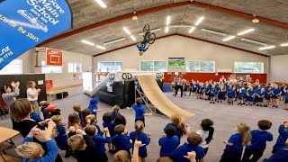 BACKFLIPPING INSIDE A SCHOOL!!!!! - GORE MAIN SCHOOL RIDING SHOW 2021