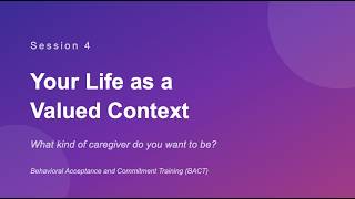 Session 4 - BACT - Your Life as a Values Context