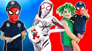 SUPERHERO All Story || KID SPIDER MAN protects Pregnant White Spider from JOKER