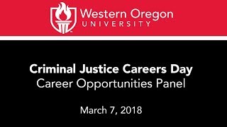 Criminal Justice Career Opportunities Panel 2018