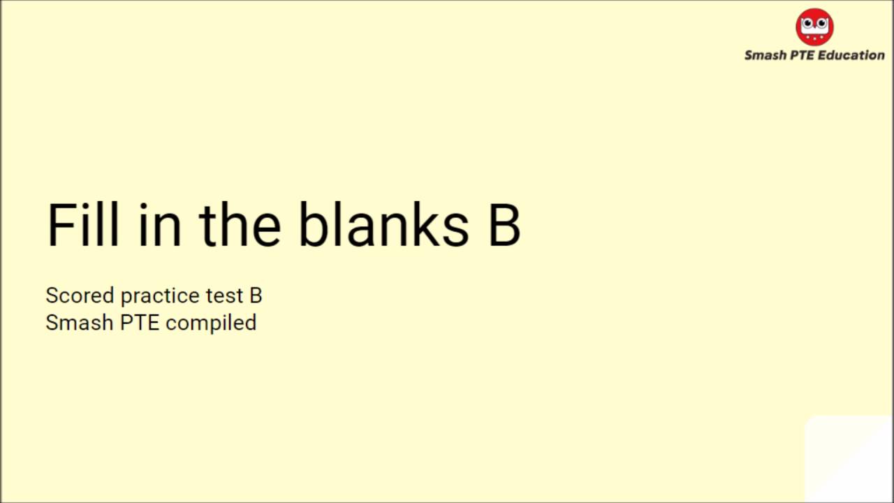 Fill In The Blanks B - YouTube