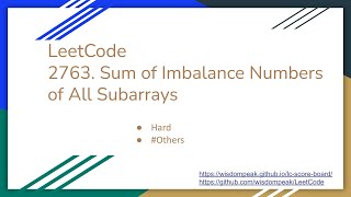 【每日一题】LeetCode 2763. Sum of Imbalance Numbers of All Subarrays