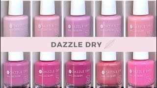 DAZZLE DRY- QUICK SWATCH #3 [ON REAL NAILS] Light/Medium/Bright Pinks!!