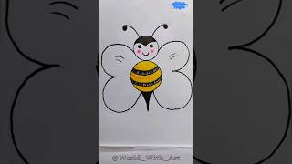 Sweet and Simple: Learn How to Draw a Cute Honey Bee! 🍯🖌️|#trending #youtubeshorts
