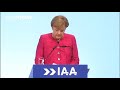 angela merkel opens frankfurt motor show