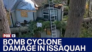 An aerial look at Issaquah's bomb cyclone storm damage | FOX 13 Seattle