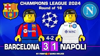 Barcelona vs Napoli 3-1 (4-2) Champions League 2024 • All Goals & Highlights in Lego Football