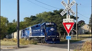 Great Lakes Central Railroad 329 and 382 with 329 in the paint new paint scheme! 10/3/2024