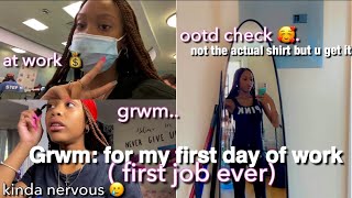 Grwm: for my first day of work .. first job ever (skin care , chit chat , etc)