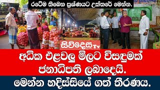 අධික එළවලු මිලට විසඳුමක් ජනාධිපති ලබාදෙයි