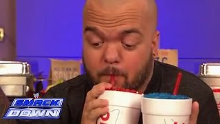 Hornswoggle shows The Usos the correct way to drink Sonic slushes: SmackDown, July 18, 2014