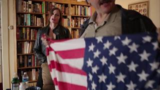 DETOURS feature film - a flag on the television