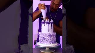 Using only the color purple for this cake #shorts
