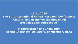 16.11.2015: Ronald Inglehart: Modernization and Inequality